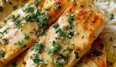Creamy Lemon Herb Chicken with Rice, Roasted Potatoes and Broccoli