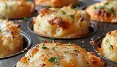 Cheesy Mashed Potato Muffins with eggs