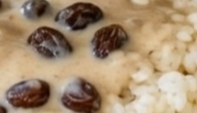 Slow Cooker Creamy Raisin Pudding