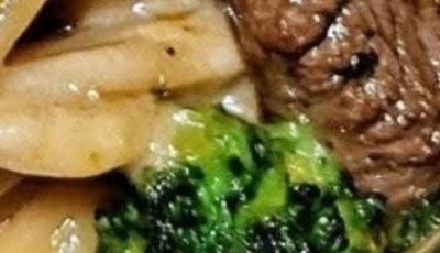 Creamy Steak & Baby Broccoli Alfredo Spaghetti