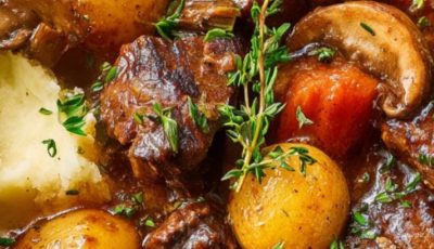 Red Wine-Braised Beef Stew With Potatoes And Carrots