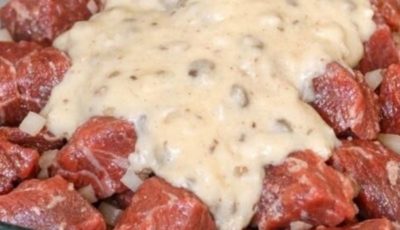 Pour Cream of Mushroom Soup Over Raw Beef Stew Meat for This Easy 4-Ingredient Comfort Dinner